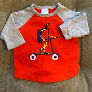 ❌ SOLD ❌ Hanna Andersson Size 60 Juice Box on Scooter shirt